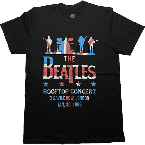 The Beatles Unisex T-Shirt: Drop T Rooftop Flag