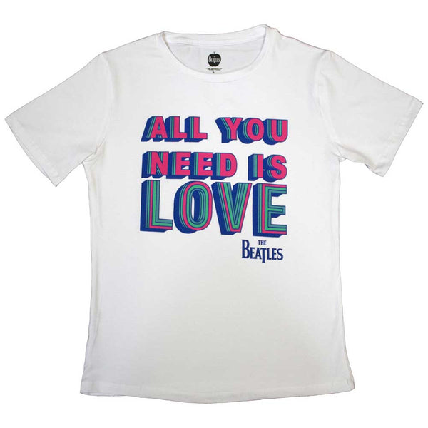 The Beatles | Official Band Ladies T-Shirt | All You Need Is Love white