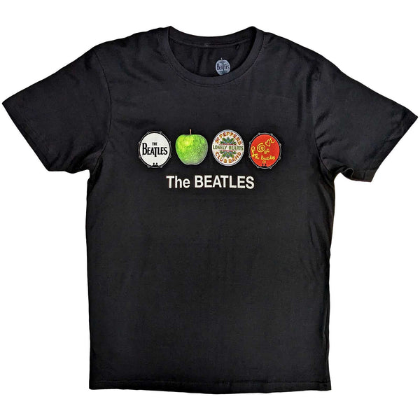 The Beatles | Official Band T-Shirt | Apple & Drums