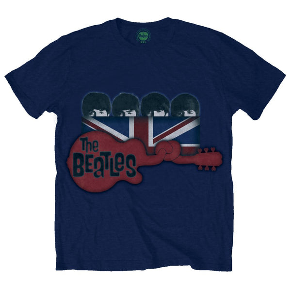 The Beatles Unisex Premium T-Shirt: Guitar & Flag