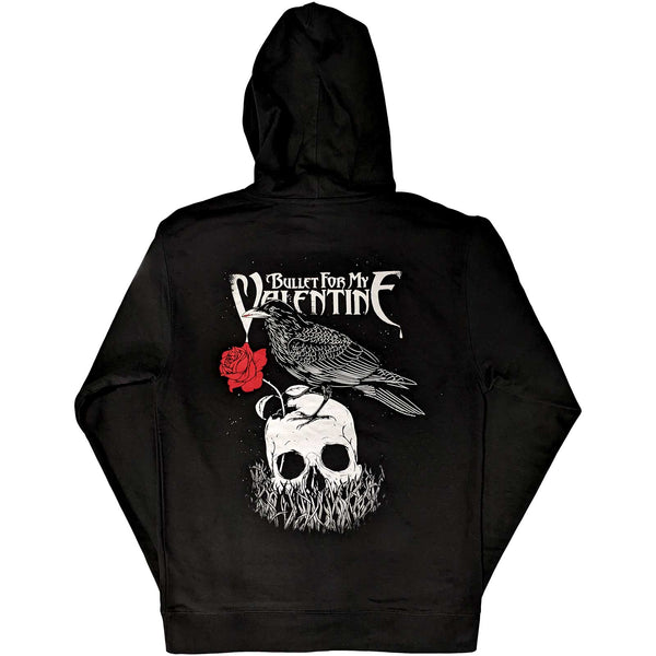 Bullet For My Valentine Unisex Pullover Hoodie: Logo & Raven (Back Print)