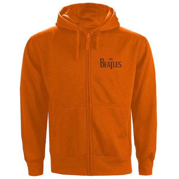 The Beatles Unisex Zipped Hoodie: Drop T Logo (Back Print)