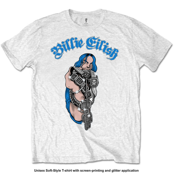 Billie Eilish | Official Band T-Shirt | Bling (Glitter Application)