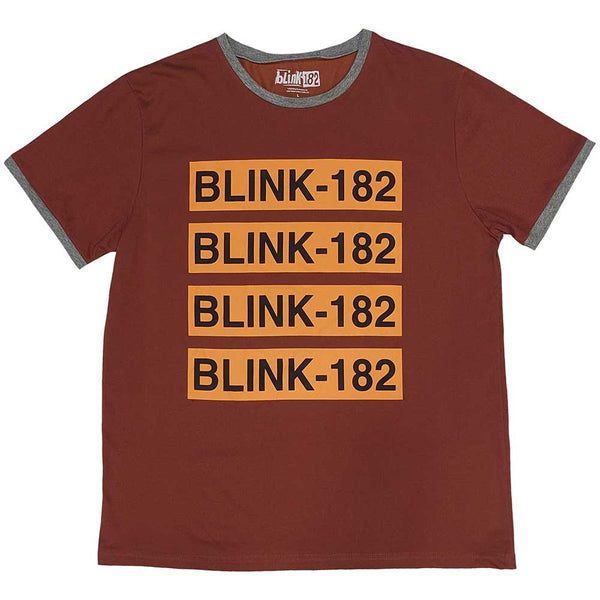 Blink-182 | Official Band Ringer T-Shirt | Logo Repeat