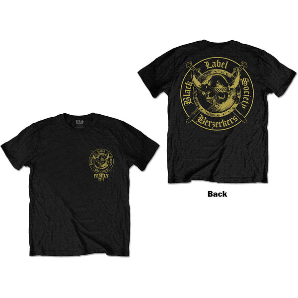 Black Label Society | Official Band T-Shirt | Berzerkers (Back Print) (Small)
