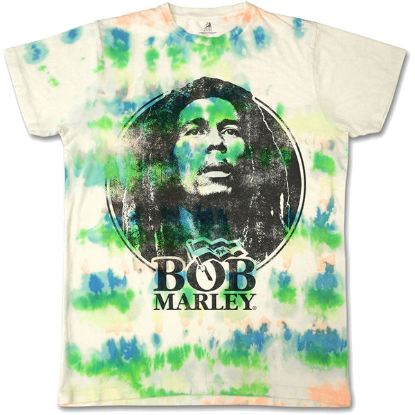 Bob Marley | Official Band T-Shirt | Black & White Logo (Dip-Dye)
