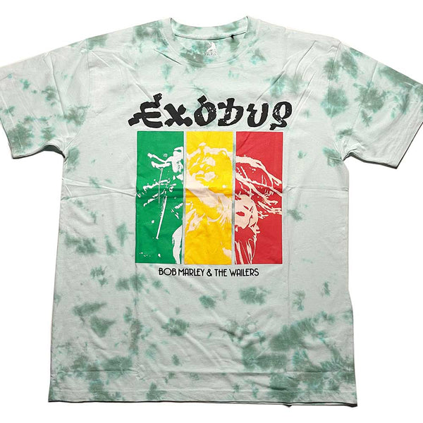 Bob Marley | Official Band T-Shirt | Rasta Colours (Dye-Wash)