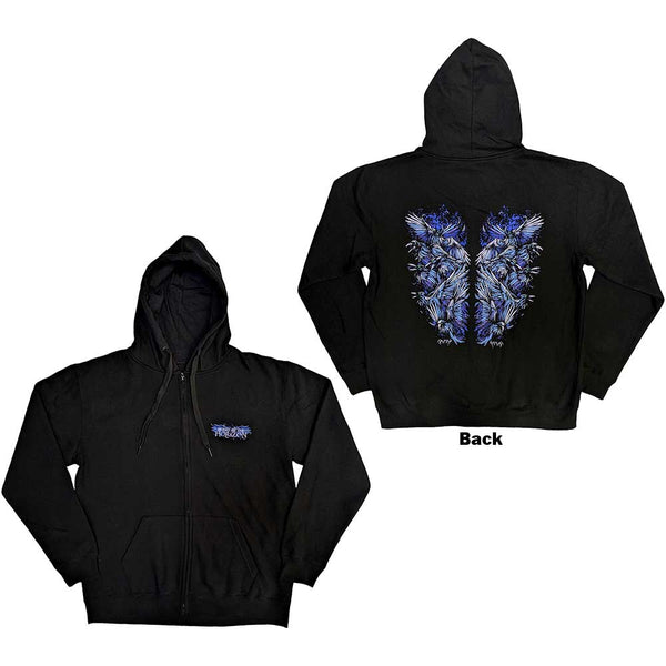 Bring Me The Horizon | Official Band Zipped Hoodie | Blue Crow Wings (Back Print)