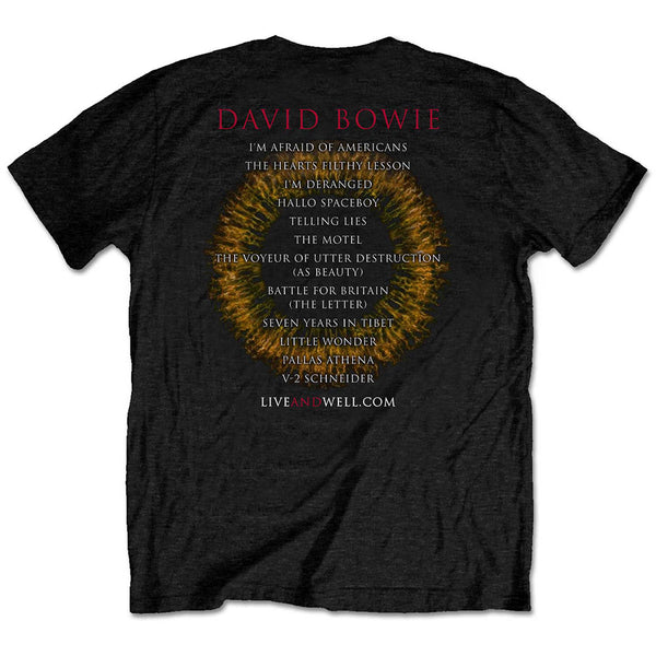 David Bowie | Official Band T-Shirt | LiveandWell.com (Back Print)