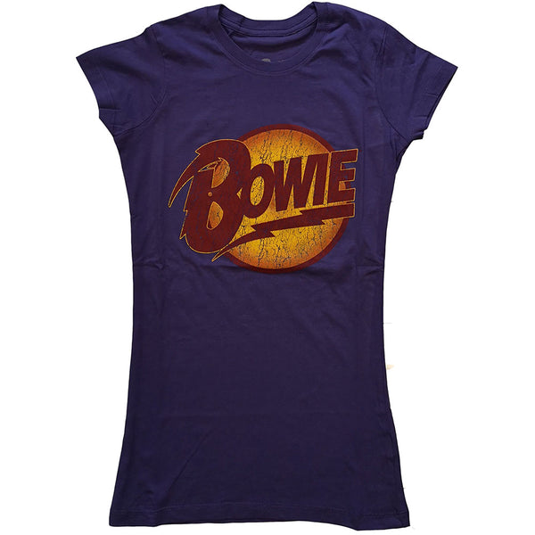 David Bowie Ladies T-Shirt: Vintage Diamond Dogs Logo