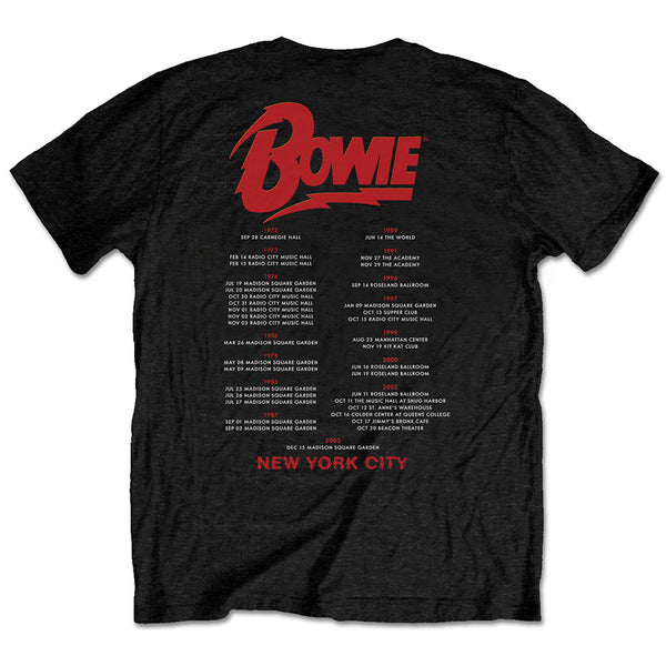 David Bowie | Official Band T-Shirt | New York City (Back Print)