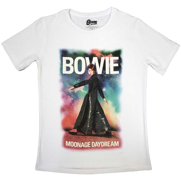 David Bowie | Official Band Ladies T-Shirt | Moonage 11 Fade white