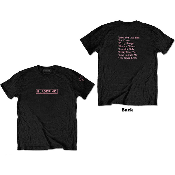 BlackPink | Official Band T-Shirt | The Album Tracklist (Back Print)