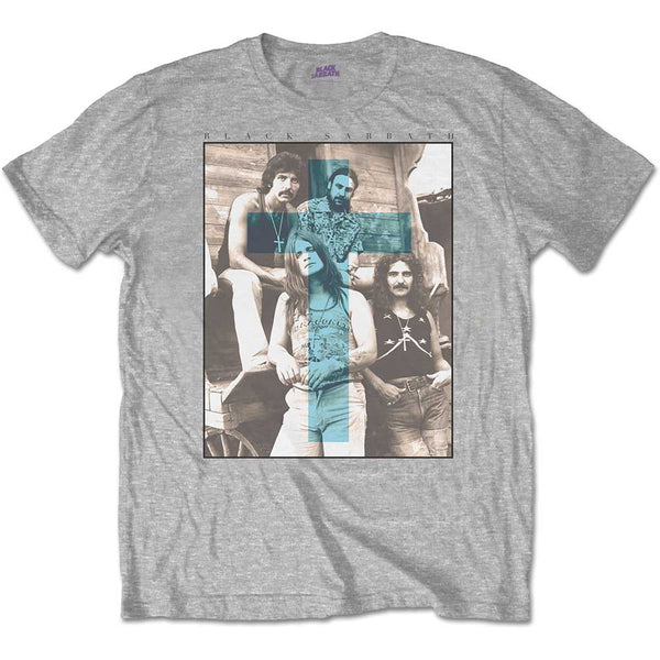 Black Sabbath Unisex T-Shirt: Blue Cross