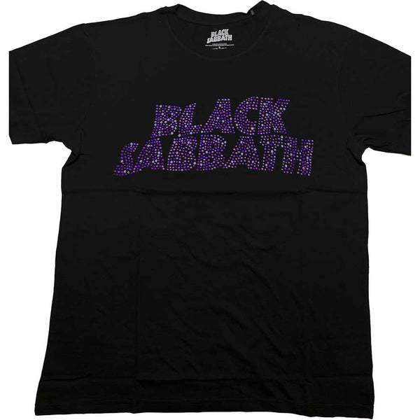Black Sabbath Unisex T-Shirt: Wavy Logo (Diamante)