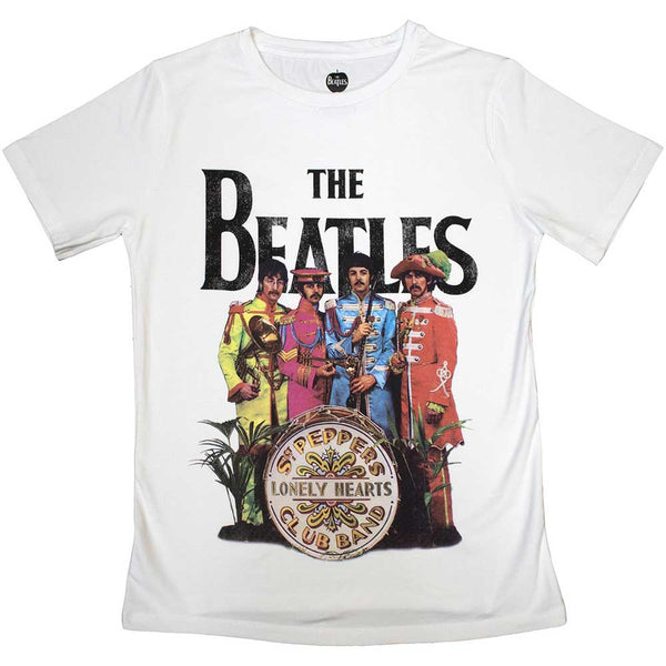 The Beatles | Official Band Ladies T-Shirt | Sgt Pepper white