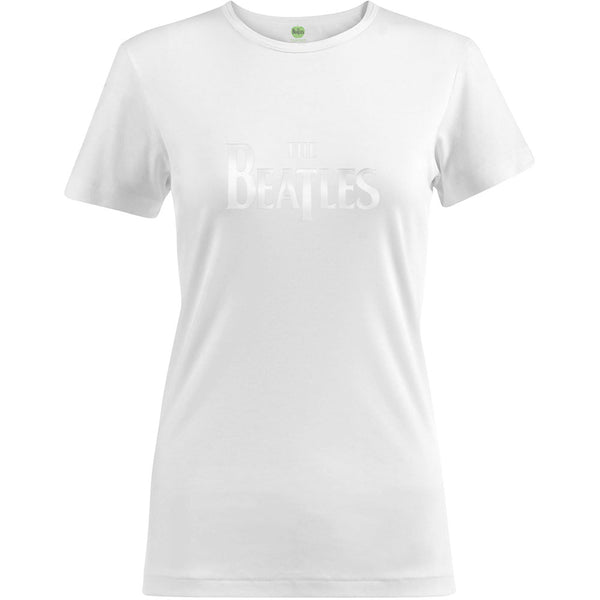 The Beatles Ladies Fashion T-Shirt: Drop T Logo with Hi-Build Application