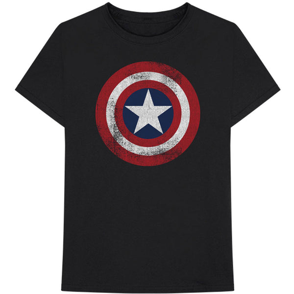 Marvel Comics | Official Band T-Shirt | Captain America Distressed Shield