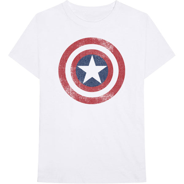 Marvel Comics | Official Band T-Shirt | Captain America Distressed Shield