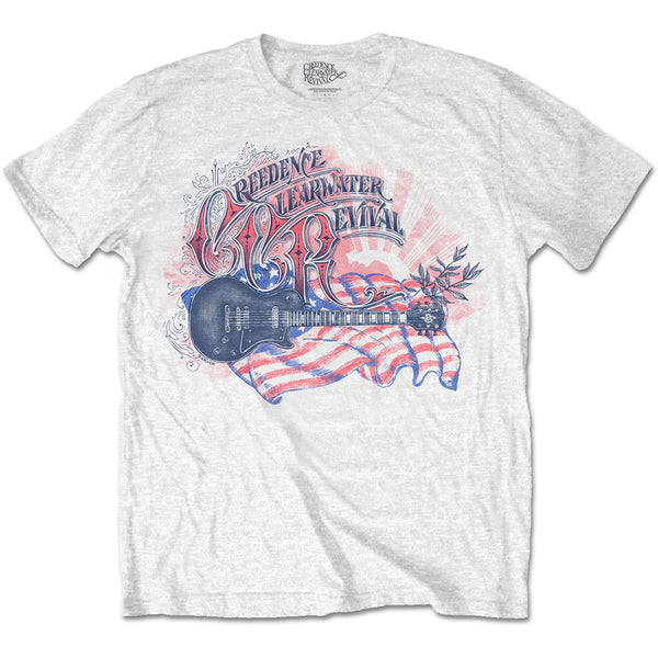 Creedence Clearwater Revival | Official Band T-Shirt | Guitar & Flag
