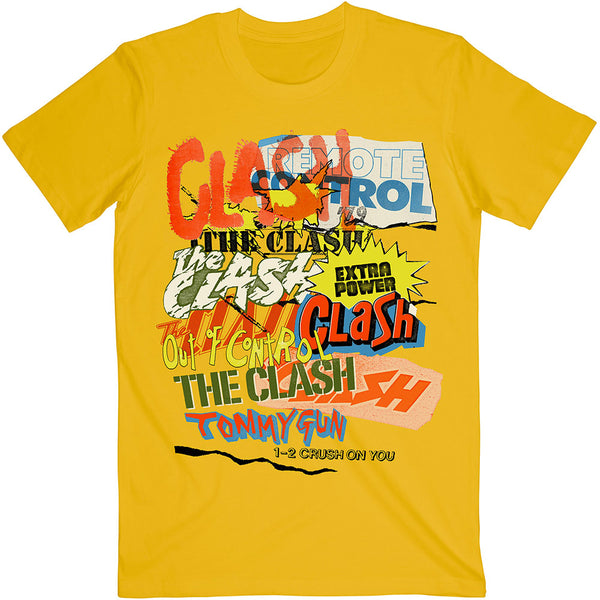 The Clash | Official Band T-Shirt | Singles Collage Text