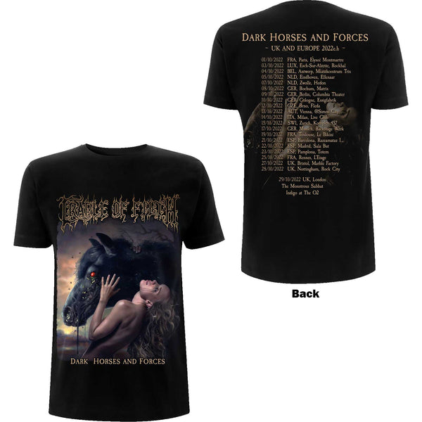 Cradle Of Filth Unisex T-Shirt: Dark Horses (Back Print)