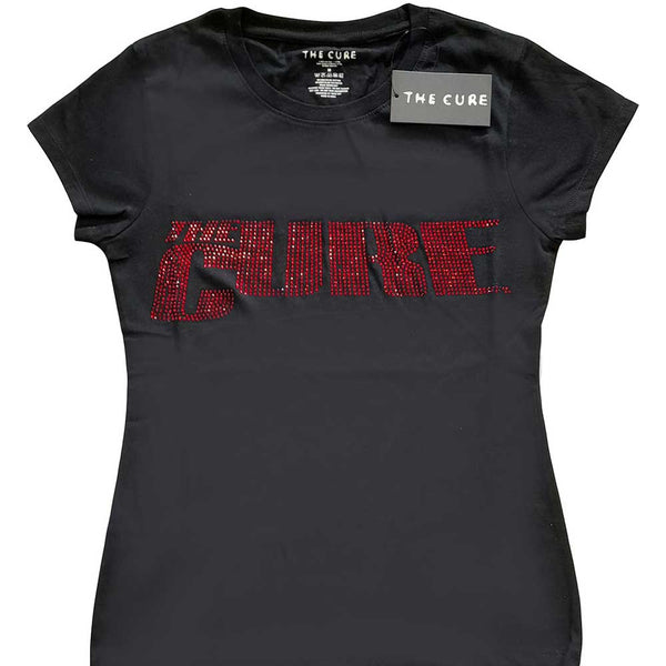 The Cure  | Official Ladies T-shirt |  Logo (Diamante)