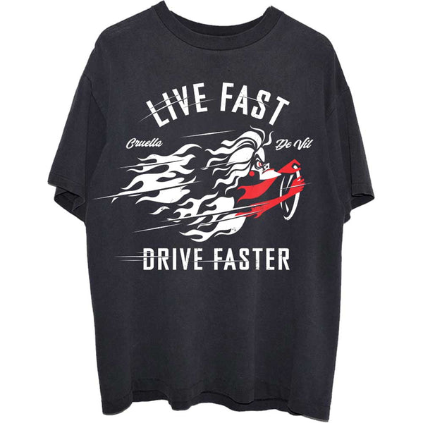 Disney | Official Band T-Shirt | 101 Dalmations Cruella Live Faster