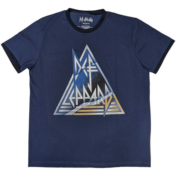 Def Leppard | Official Band Ringer T-Shirt | Triangle Logo