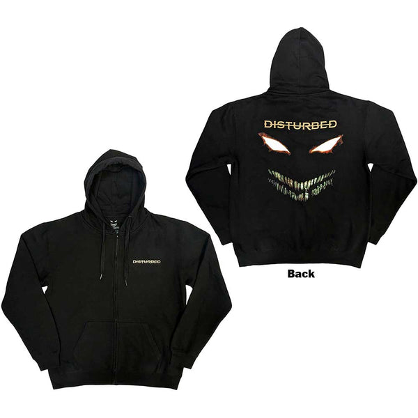 Disturbed | Official Band Zipped Hoodie | The Face (Back Print)