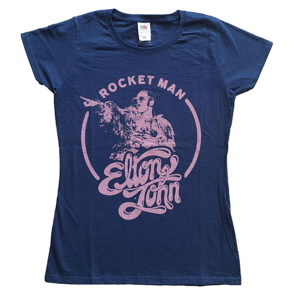 Elton John  | Official Ladies T-shirt |  Rocketman Circle Point