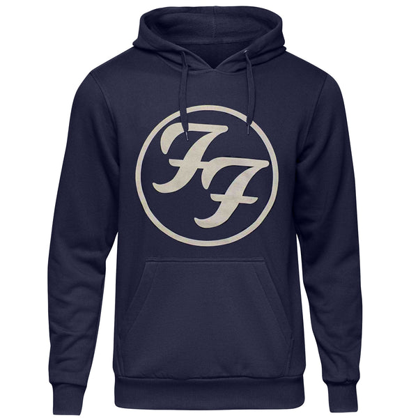 Foo Fighters Unisex Pullover Hoodie: FF Logo (Navy)