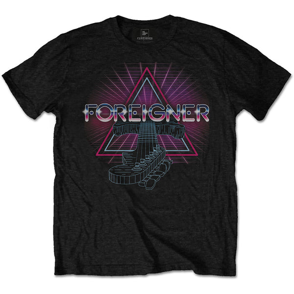 Foreigner | Official Band T-Shirt | Neon Guitar