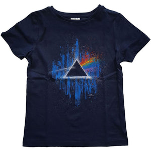 Pink Floyd Kids Tee: Dark Side of The Moon Blue Splatter