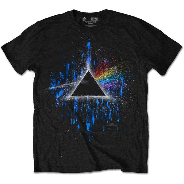 Pink Floyd | Official Band T-Shirt | Dark Side of the Moon Blue Splatter