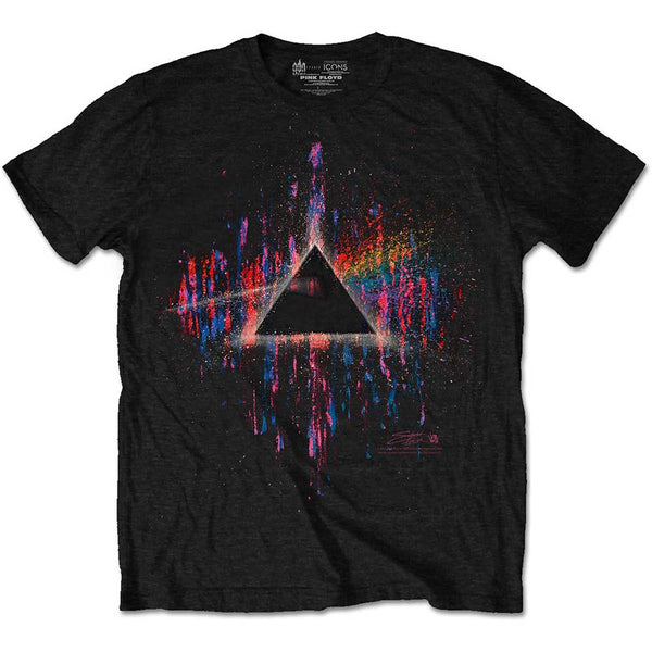 Pink Floyd | Official Band T-Shirt | Dark Side of the Moon Blue Splatter