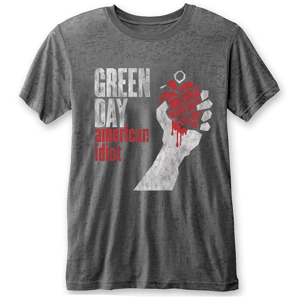 Green Day Unisex Fashion T-Shirt: American Idiot Vintage (Burn Out)