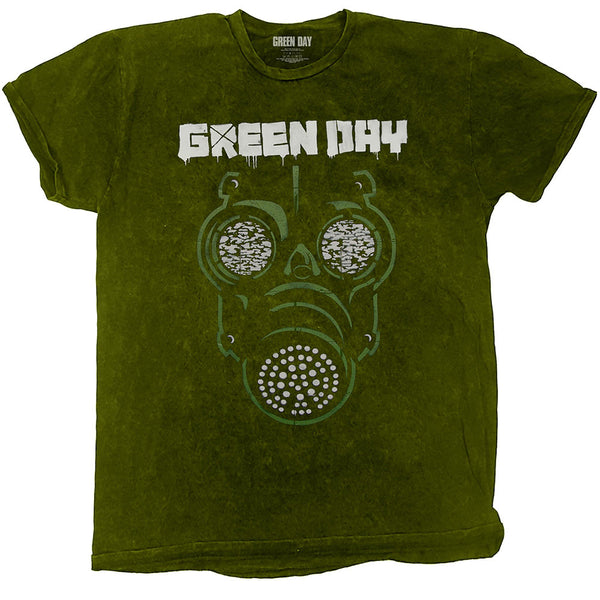 Green Day | Official Band T-Shirt | Gas Mask (Dip-Dye)