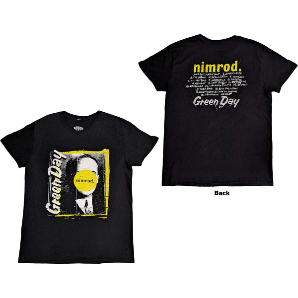 Green Day | Official Band T-shirt | Nimrod Tracklist (Back Print)