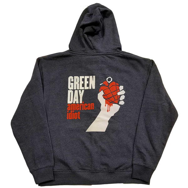 Green Day Unisex Zipped Hoodie: American Idiot