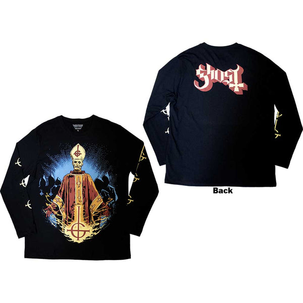 Ghost| Official Band Long Sleeve T-Shirt | Papa & Radient Ghouls (Back & Sleeve Print)
