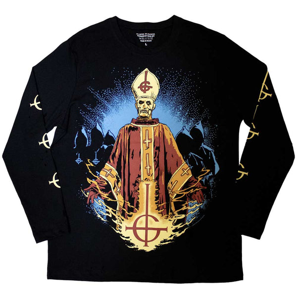 Ghost| Official Band Long Sleeve T-Shirt | Papa & Radient Ghouls (Back & Sleeve Print)