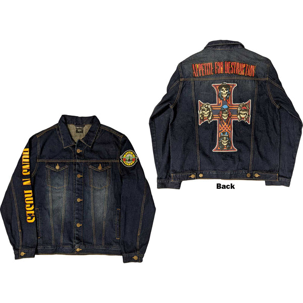 Guns N' Roses Unisex Denim Jacket: Appetite For Destruction (Back Print)