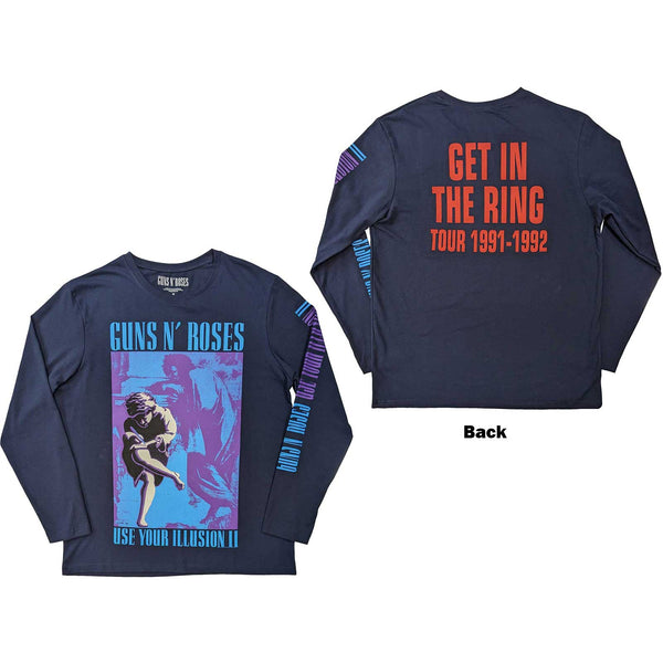 Guns N' Roses | Official Band Long Sleeve T-Shirt | Get In The Ring Tour '91-'92 (Back & Sleeve Print)