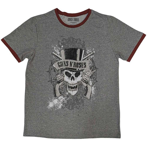 Guns N' Roses | Official Band Ringer T-Shirt | Faded Skull