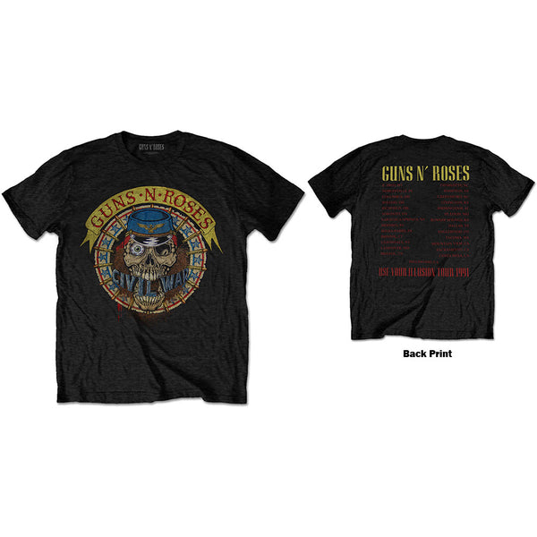 Guns N' Roses | Official Band T-Shirt | Skull Circle (Back Print)