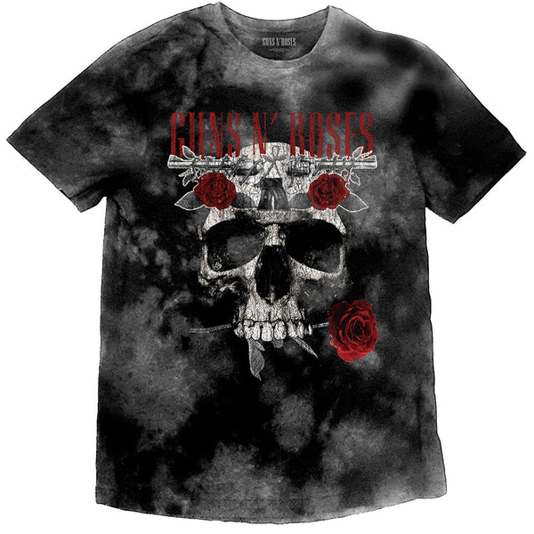 Guns N' Roses | Official Band T-Shirt | Flower Skull (Dip-Dye)