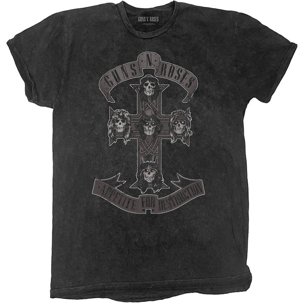 Guns N' Roses | Official Band T-shirt | Monochrome Cross (Dip-Dye)