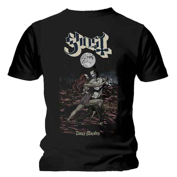 Ghost | Official Band T-Shirt | Dance Macabre Cover & Logo (Back Print)