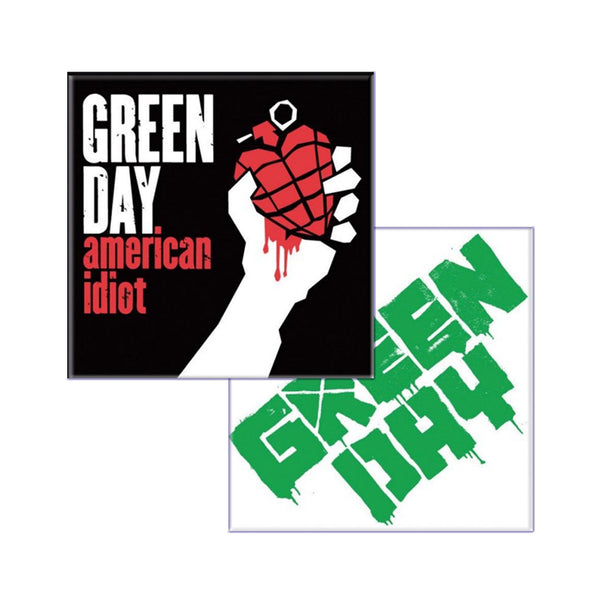 Green Day Gift Set with boxed Coffee Mug, Keychain, 2 x Fridge Magnets, 2 x Drinks Coasters